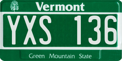 VT license plate YXS136