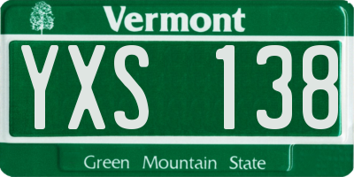 VT license plate YXS138