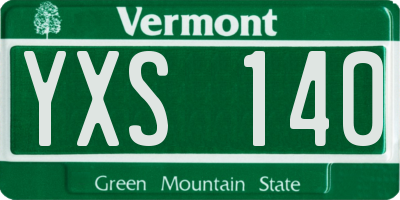 VT license plate YXS140