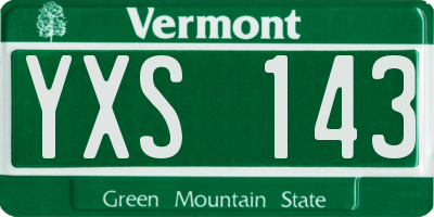 VT license plate YXS143