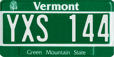 VT license plate YXS144