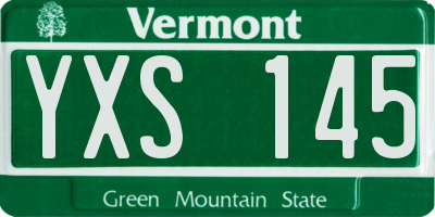 VT license plate YXS145