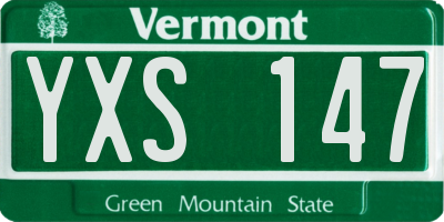 VT license plate YXS147