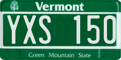 VT license plate YXS150