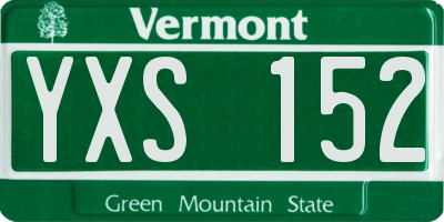 VT license plate YXS152