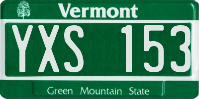 VT license plate YXS153