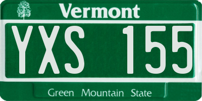 VT license plate YXS155