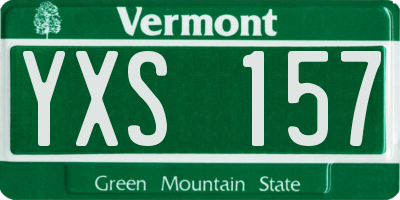 VT license plate YXS157