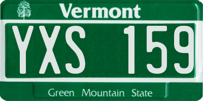 VT license plate YXS159
