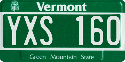 VT license plate YXS160