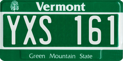 VT license plate YXS161