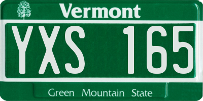 VT license plate YXS165