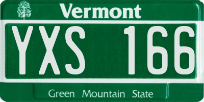 VT license plate YXS166