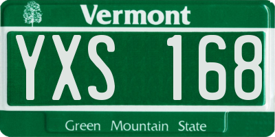 VT license plate YXS168