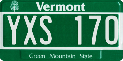 VT license plate YXS170
