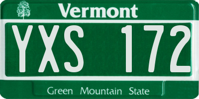 VT license plate YXS172