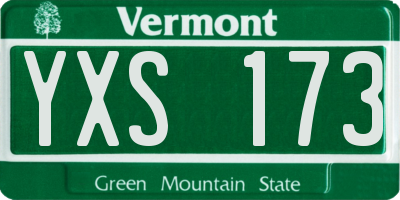 VT license plate YXS173