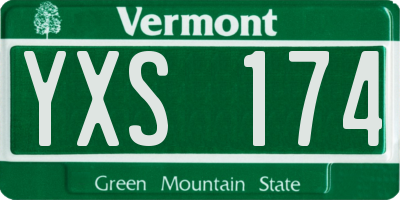 VT license plate YXS174