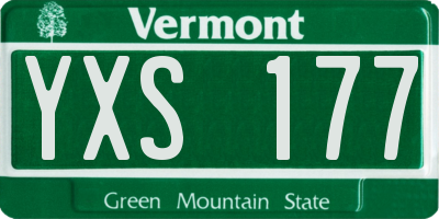 VT license plate YXS177