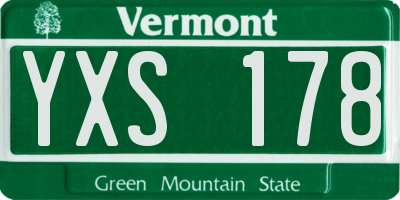VT license plate YXS178