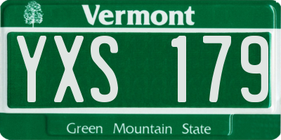 VT license plate YXS179