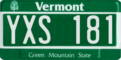 VT license plate YXS181