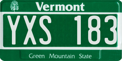VT license plate YXS183