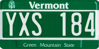 VT license plate YXS184