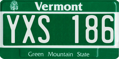 VT license plate YXS186