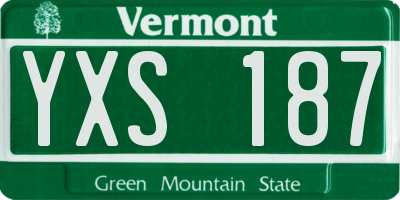 VT license plate YXS187