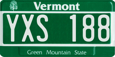 VT license plate YXS188