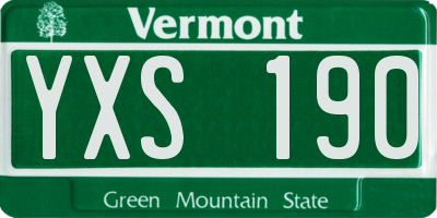 VT license plate YXS190
