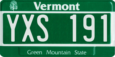 VT license plate YXS191