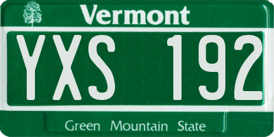 VT license plate YXS192
