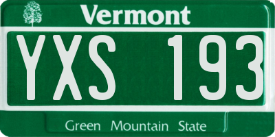 VT license plate YXS193