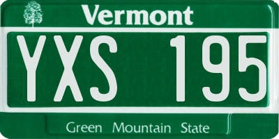 VT license plate YXS195