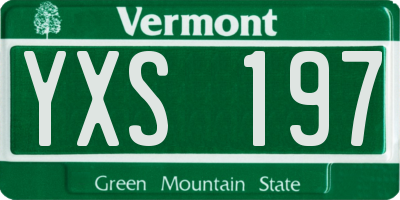 VT license plate YXS197