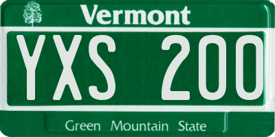 VT license plate YXS200