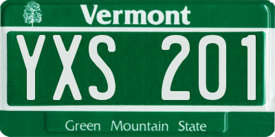 VT license plate YXS201