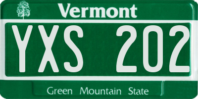 VT license plate YXS202