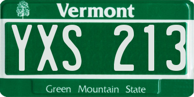 VT license plate YXS213