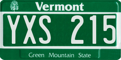 VT license plate YXS215