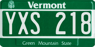 VT license plate YXS218