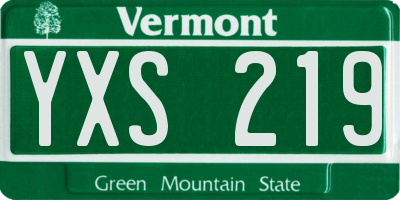 VT license plate YXS219