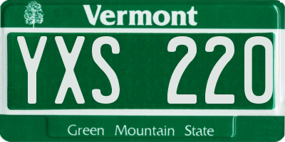 VT license plate YXS220