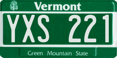 VT license plate YXS221
