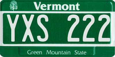 VT license plate YXS222