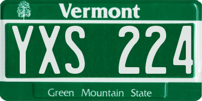 VT license plate YXS224