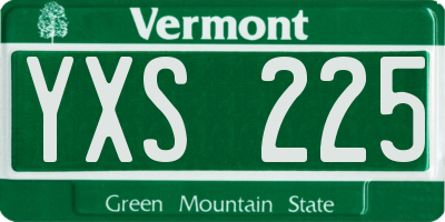 VT license plate YXS225