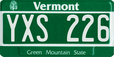 VT license plate YXS226